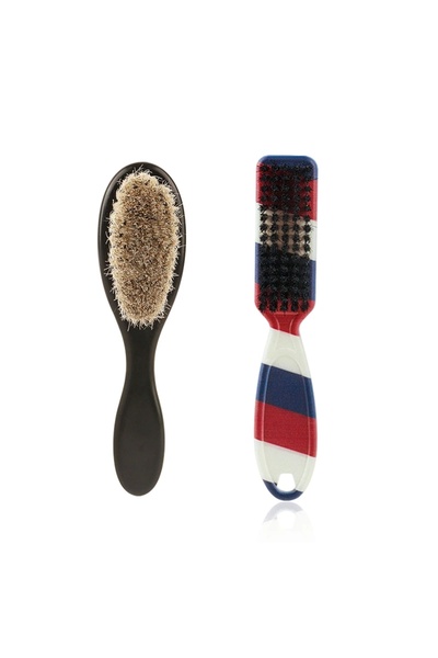 Choice1 2pcs Set B New Professional Barber Shaving Beard Brush Removal Neck Dusting Horse Hair Brushes Face