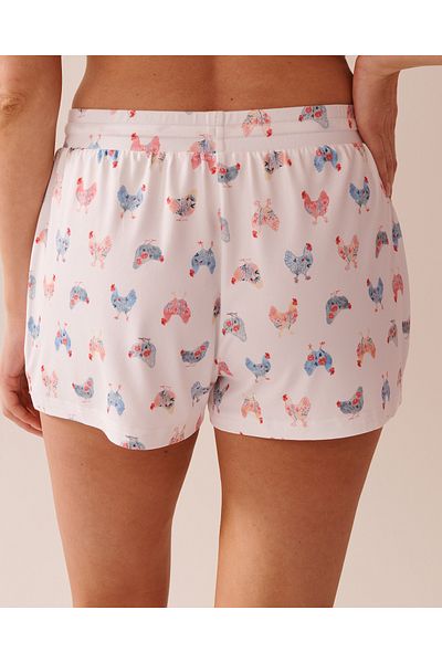 La Vie en Rose Chicken Print Super Soft Pajama Shorts