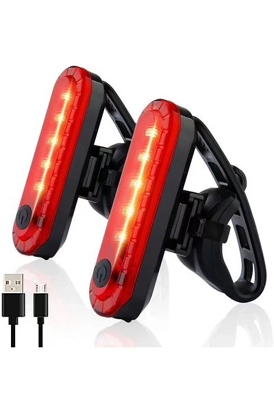 Choice 2pcs red Rear Bike Tail Light USB Rechargeable Red Ultra Bright Taillights Fit On Bicycle Easy to In