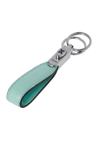 Tergan Blue Genuine Leather Unisex Keychain - S1An 00000235 -T9D