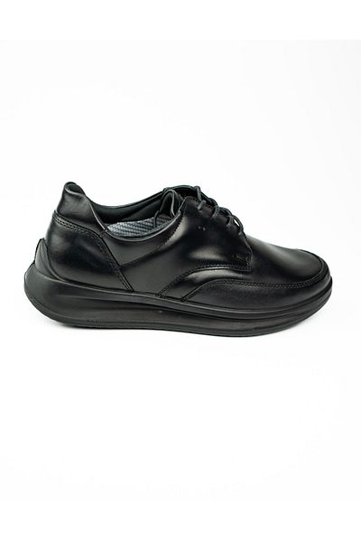Scooter 4012 Lace-Up Black Leather Men's Casual Shoes