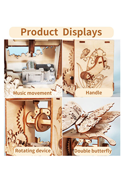 Choice 3d Wooden Puzzle Hand Butterfly Music Box You Are My Sunshine Handmade Assembly Model Kit Holiday...