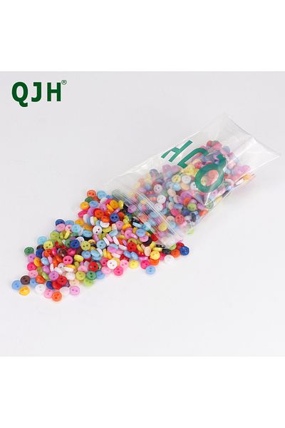 QJH 600Pcs - 1Set 600 Two-Holes 6mm Tiny Round Buttons, in 15 Colors, Micro Mini Buttons, Perfect for Do