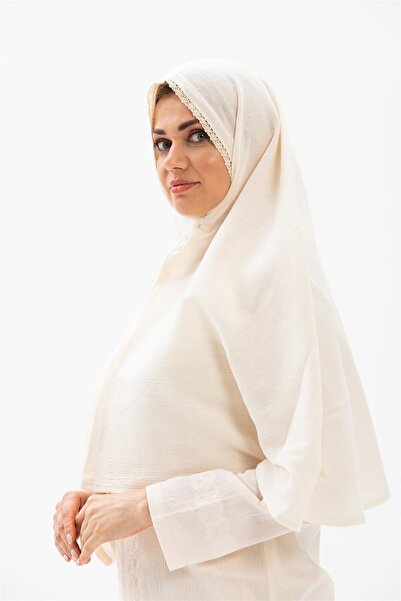 Eliş Şile Bezi Εύκολη σύνδεση Şile υφασμάτινη μαντίλα Umrah ελαστική και λεπτομερής κρέμα δαντέλας