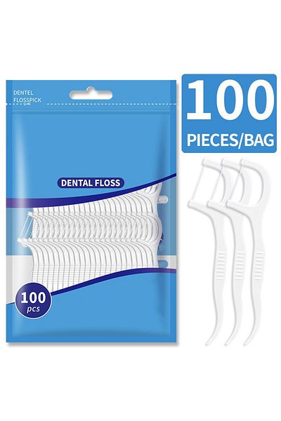 Choice 1 Bag Of 150 Pieces 200pcs Dental Floss And Plastic Toothpicks For One-time Cleaning Of Dental Gaps-