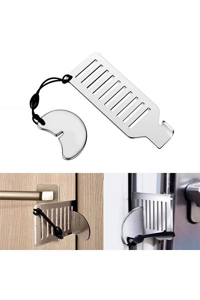 Choice Safety Anti-theft Door Blocker Portable 8cm Stainless Steel Safe Security Tool For Home Privacy H...