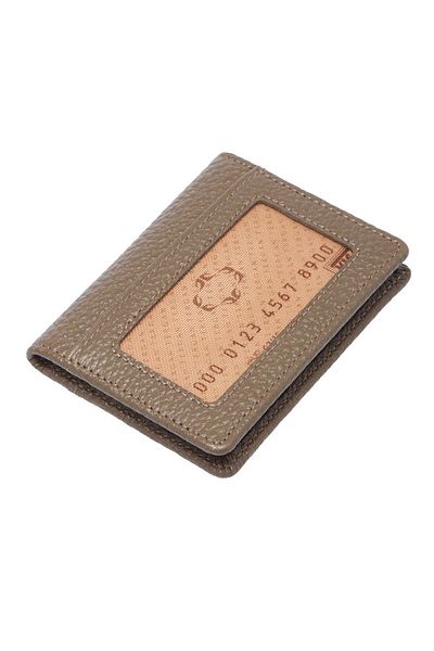 Tergan Beige Genuine Leather Unisex Credit Card Holder - S1Kk00001666-B73