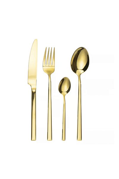 Ambition Stainless steel cutlery set, 24 pieces, 6 people, gold, Como Gold