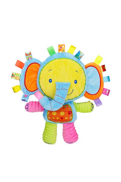 Choice A-2 Baby Tags Stuffed Animal Soft Toy Built-in Rattles Sensory Elephant Plush Bell Toys for Sleep Pl