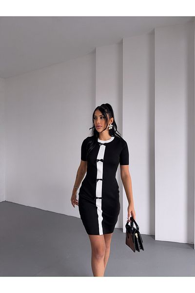 kenza'a Rochie de tricotaj cu mânecă scurtă pentru damă