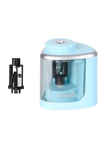 Choice 8005blue-1blade Tenwin Electric/Manual 2 in 1 Pencil Portable Sharpener Safe Student Helical Steel B