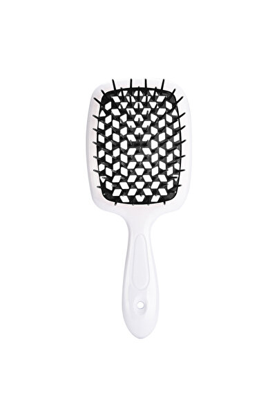 Choice مشط شبكي أبيض أسود ناعم الشكل لتصفيف الشعر وفك تشابك الشعر، فرشاة تدلي...