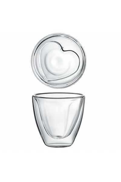 Ambition Set 2 pahare termorezistente 150ml, model inima, Mia