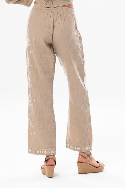 Eliş Şile Bezi Elastic Waist Daylight Summer Muslin Trousers Mink Vzn