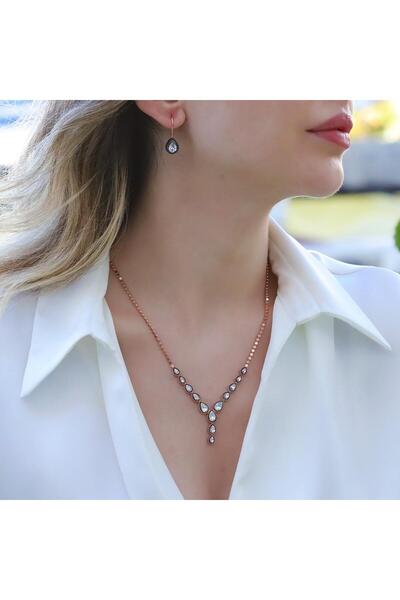 Necati Gün Damla Elmas Montür Modeli Rose Gold Gümüş Set