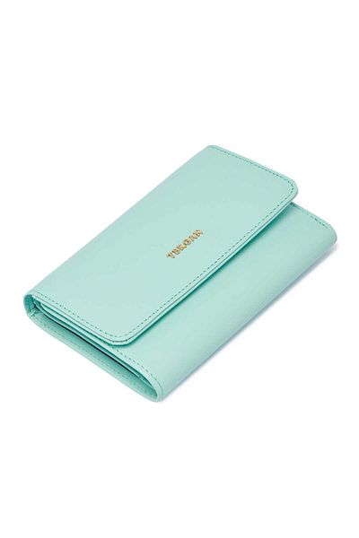 Tergan Blue Genuine Leather Women's Wallet - S1Cb 00005730 -T9J
