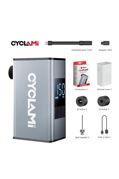 Choice Silver Air Pump 150 PSI Portable Pocket Bike Electric Air Pump Rechargeable Compressor Tire Inflator
