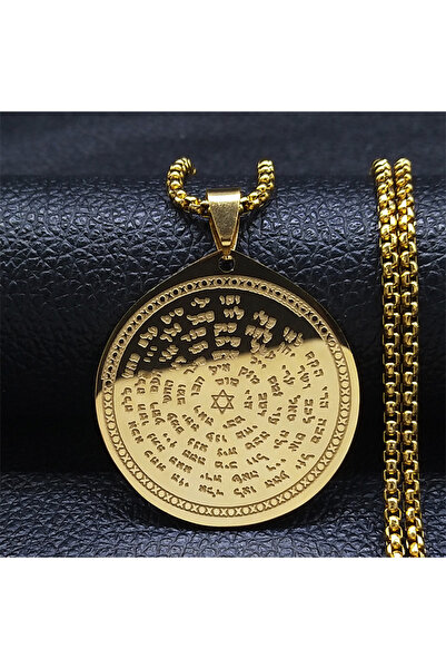 Choice قلادة من الفولاذ المقاوم للصدأ بتصميم سداسي على شكل كتاب مقدس يهودي مق...