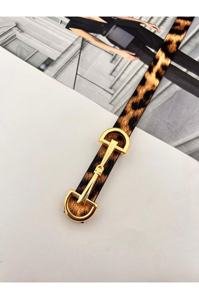 MODAM HİFA Γυναικεία ζώνη Leopard Gold Buckle Ζώνη παντελονιού Ζώνη φόρεμα Ζώνη πουκάμισο Ζώνη παλτό