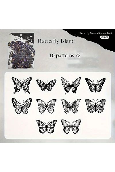 Choice A 20 Sheets Shell Light Butterfly Hollow Lace Retro Hand Account DIY Material Decorative Junk Journ.