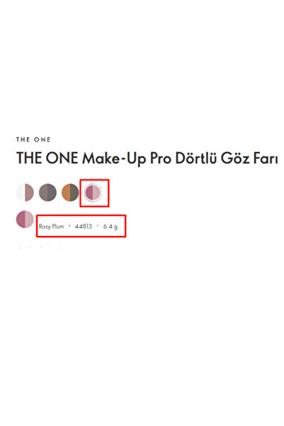 Oriflame The One Make-up Pro Hem Mat Hem Işıltılı Görünüm Sunan Dörtlü Göz Farı - Rosy Plum 44813