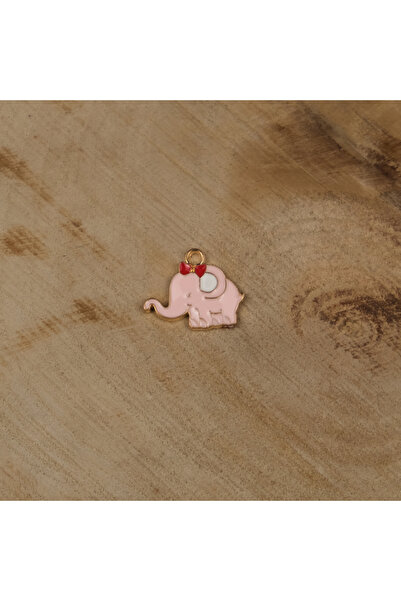 Prestij Boncuk Zlatna metalna ružičasta slatka figura slona, narukvica i priv...