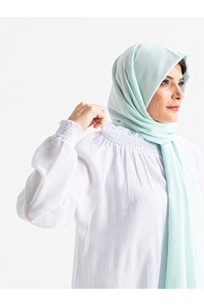 Eliş Şile Bezi Women's Şile Cloth Cotton Prayer Dress One-Piece Easy to Wear with Elastic Sleeves and Neckline White by