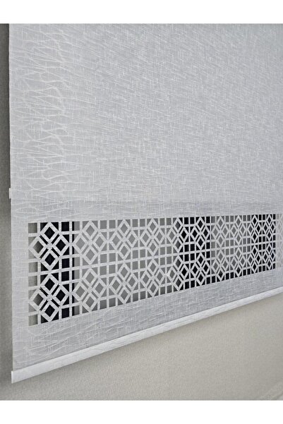 BBB Keten Kumaşlı Lazer Kesim Tül Stor Perde MLT1004