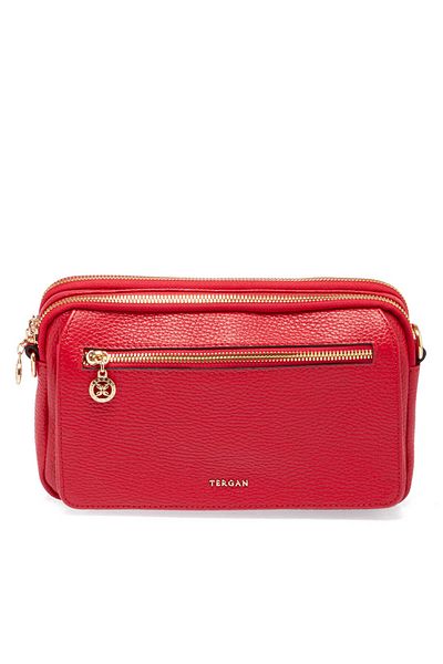 Tergan Red Genuine Leather Women's Handbag - S24K1Bc79999-B68