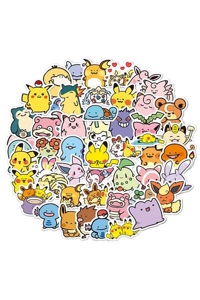 Takara Tomy 30PCS 10/30/50/100pcs Cute Anime Pokemon Pikachu Gengar Stickers Kawaii Cartoon Kids Sticker Toy Pho
