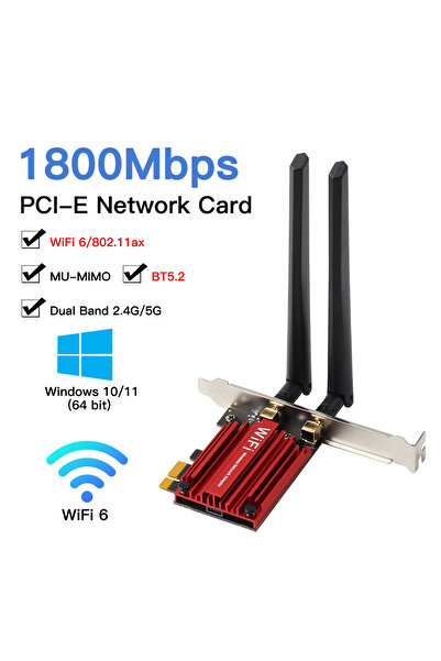 Choice1 محول لاسلكي FV-AX1800P واي فاي 6 MT7921 PCI Express بسرعة 1800 ميجابت في الثانية وبلوتوث 5.2 ثنائي النطاق 802.11AX/AC W