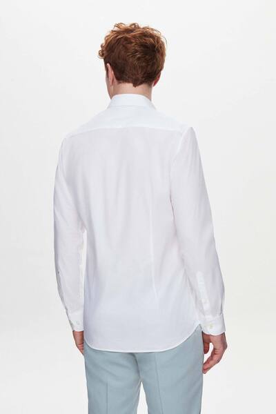 Tween Slim Fit Beyaz Düz Easy Care Gömlek