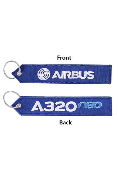 Choice سلسلة مفاتيح إيرباص A380 مطرزة على الوجهين من قطعة واحدة، سلسلة مفاتيح طيران A320 كهدية طيران