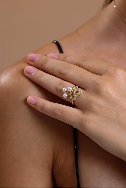 Birinci1926 14 Ayar Altın Kadın Üzüm Gerçek Incili Yüzük