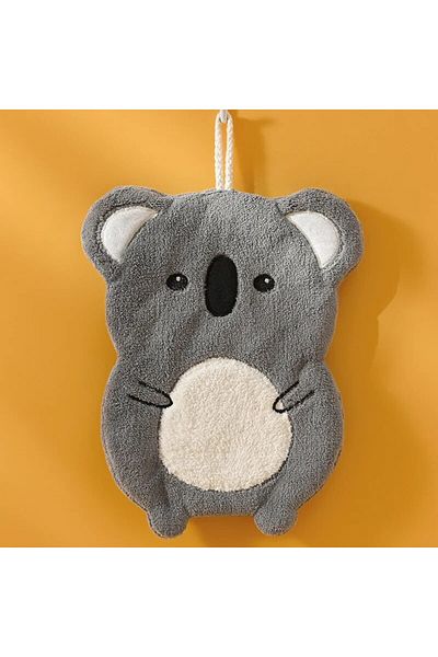 Choice Grey Coral Velvet Towel New Cute Hanging Type Cartoon Kitchen Bathroom Absorbent Quick Drying Hand T