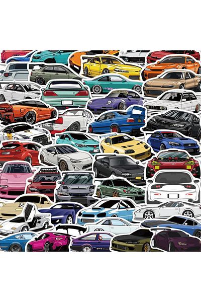 Choice 50PCS 10/30/50/100PCS Cartoon JDM Racing Car Favorites Graffiti Stickers DIY Kids Classic Toy Travel