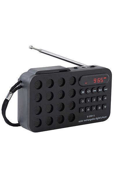 Choice Black Mini Portable Pocket FM Radio Solar Charging Wireless Speakers Support USB TF Card Play Blueto