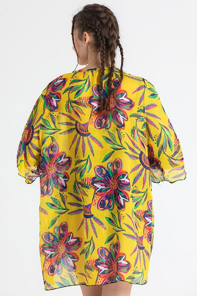 Eliş Şile Bezi Yellow Side Voile Summer Pareo 6191