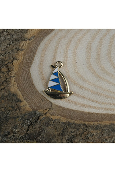 Prestij Boncuk Χρυσό μεταλλικό κρεμαστό κολιέ με φιγούρα μπλε λευκό χρώμα