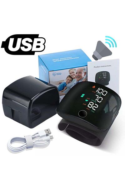 Choice Rechargeable Rechargeable Wrist Blood Pressure Monitor Medical English Voice Digitlal Tensiometro He