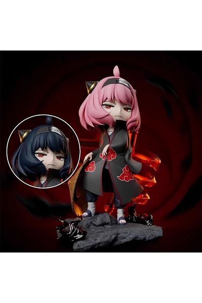 Choice 20cm 20cm Spy Family Anime Anya Forger Cos Uchiha Itachi Kawaii Two Heads Figures Model Doll Statue
