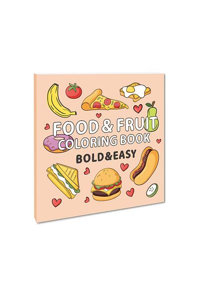 Choice Orange Cartoon Creative Coloring Book Contains 40 Pages Of Food And Fruit Children's Doodle Coloring