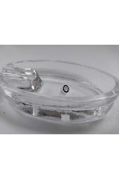 Ebruli hediyelik Handmade Cigar Ashtray - Transparent Oval Glass Ash Tray