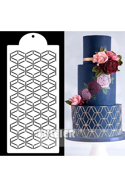Choice 1pcs Emerald Acrylic Cake Stencil For Fondant Cake Decorating Baking Wedding Party Templates Baki...