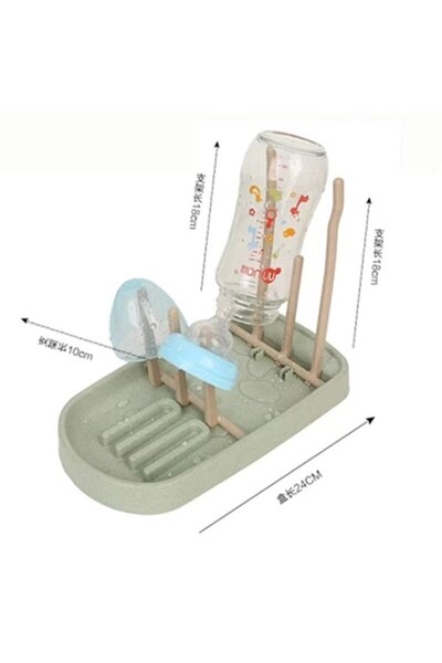 Choice حامل زجاجة أطفال محمول متعدد الوظائف باللون الأخضر مع إطار تجفيف قابل ...