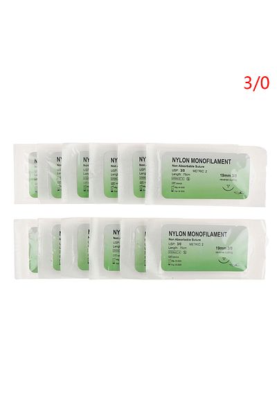 Choice N30 12 Pcs/Set Medical Needle Suture Nylon Monofilament Thread Suture Practice Kit