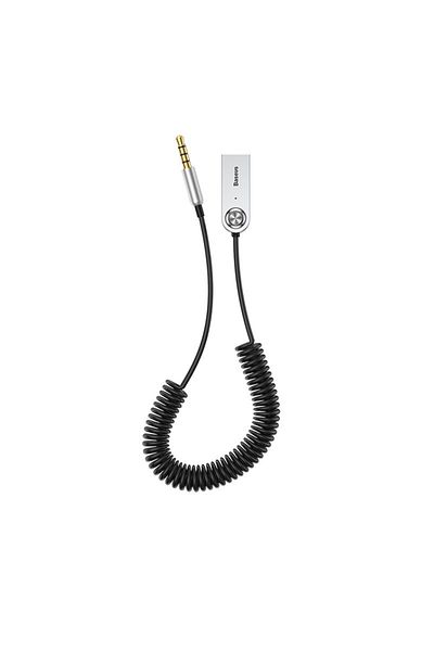 Baseus كابل محول بلوتوث Aux USB Ba01 أسود للسيارة بمقبس 3.5 مم وجهاز استقبال بلوتوث 5.0