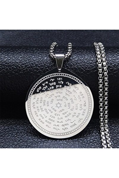 Choice1 قلادة من الفولاذ بتصميم سداسي على شكل كتاب مقدس يهودي، مقاس 60 سم، لل...