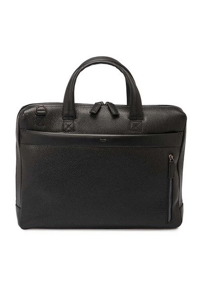 Tergan Black Genuine Leather Men's Briefcase - S1Ev 00021306 -D3H