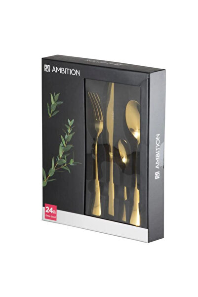 Ambition Stainless steel cutlery set, 24 pieces, 6 people, gold, Enna